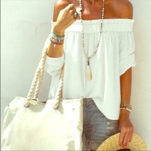 Chiffon Off the shoulder Top
